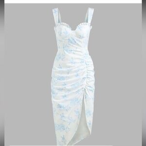 🩵🤍NWT CIDER Floral Blue and White Dress